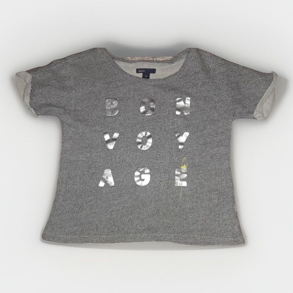 Gap Kids short sleeve sweater bon voyage top size large